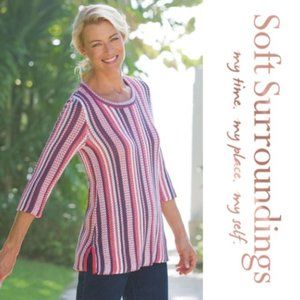 Soft Surroundings Striped Montego Bay Sweater Sz L